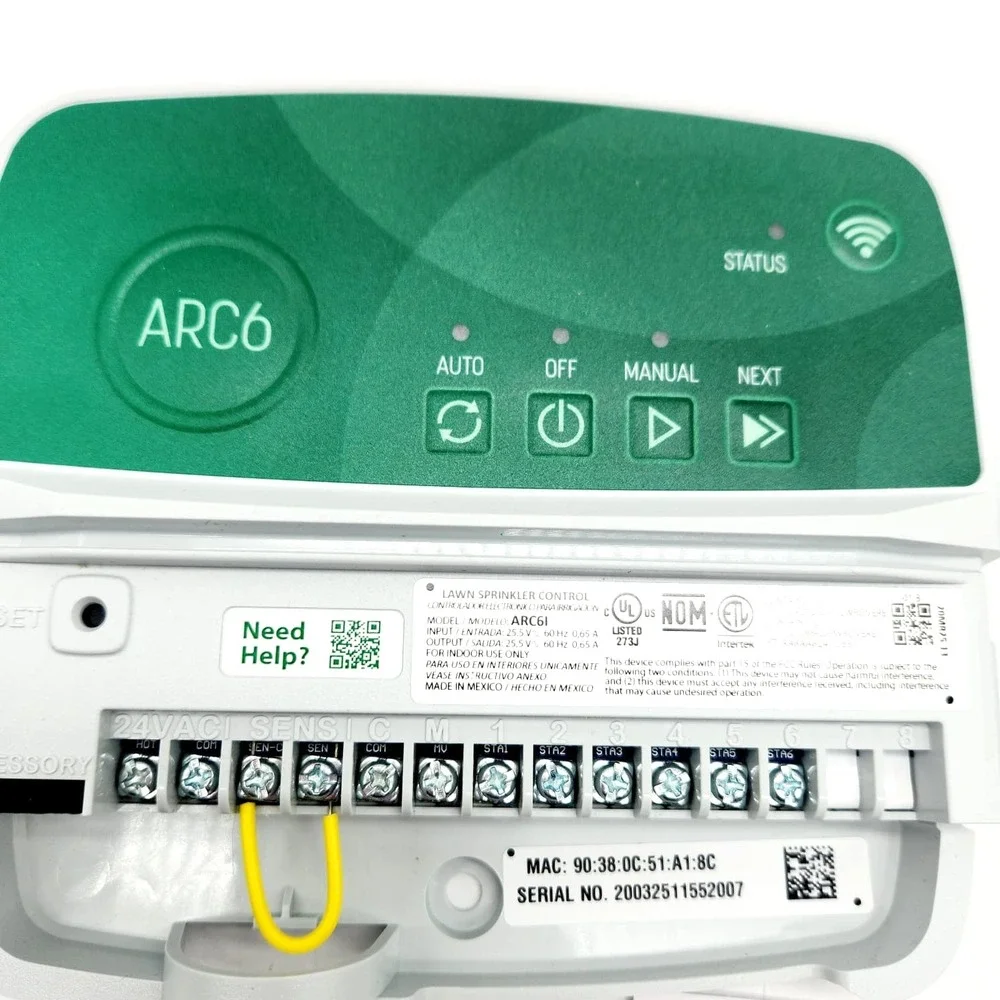Rain Bird ARC6 Smart Irrigation Timer‎ 6-Zone WiFi Controller Indoor Alexa Ready